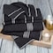 Hastings Home Hastings Home Rio 8 Piece 100 Percent Cotton Towel Set - Black 547837BNU - alternate 1